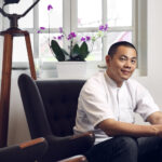 Michelin star chef André Chiang headshot in his office.