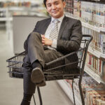 Portrait of business owner in supermarket.