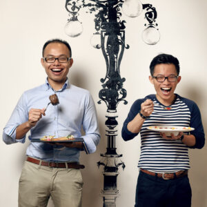 Successful business partners in restaurant.