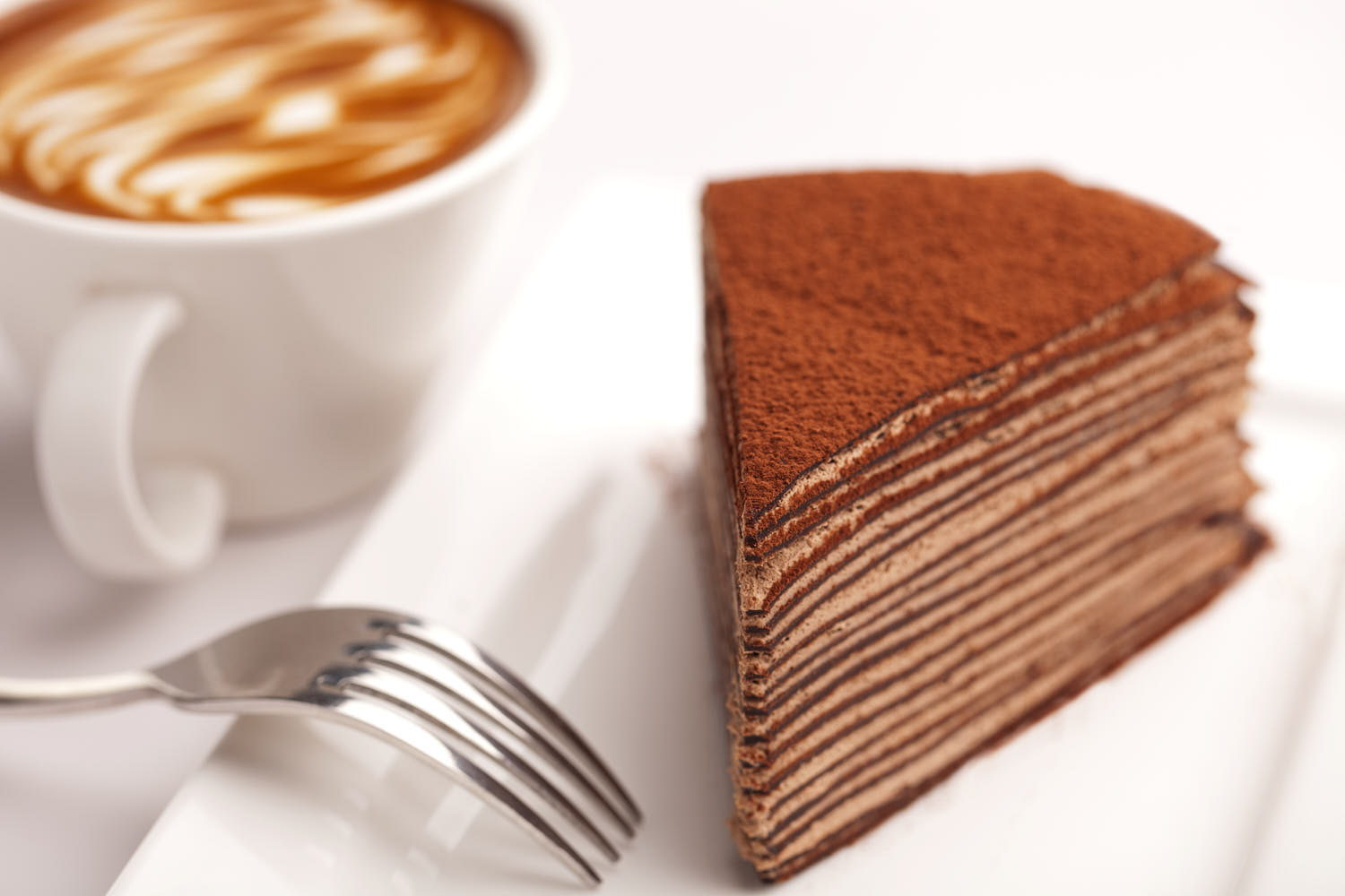 Awfully Chocolate layered cake paird with hot mocha coffee.