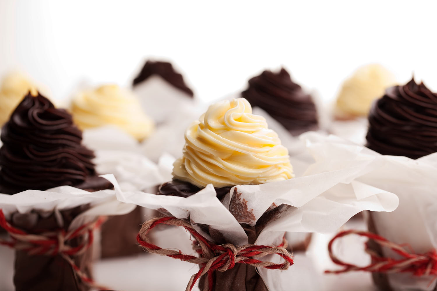 Awfully Chocolate cupcakes with option of vanilla or chocolate icing.