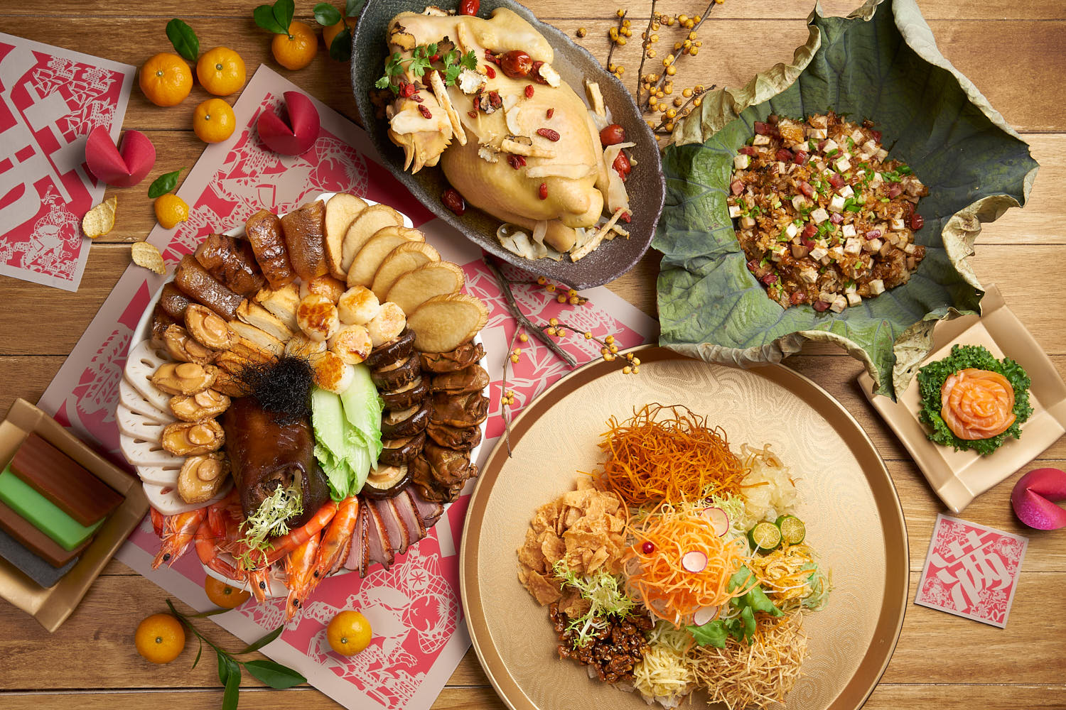 Variety of Chinese New Year festive dishes brought to you by Tung Lok.