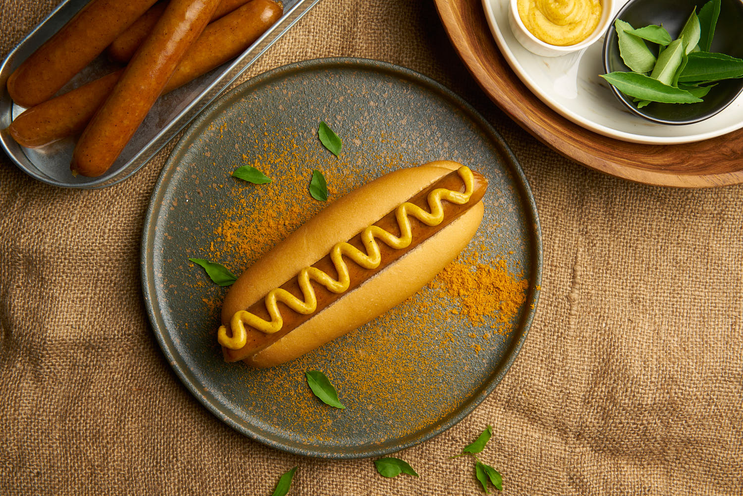 Prima sausage bun served with hot dog and curry sauce.