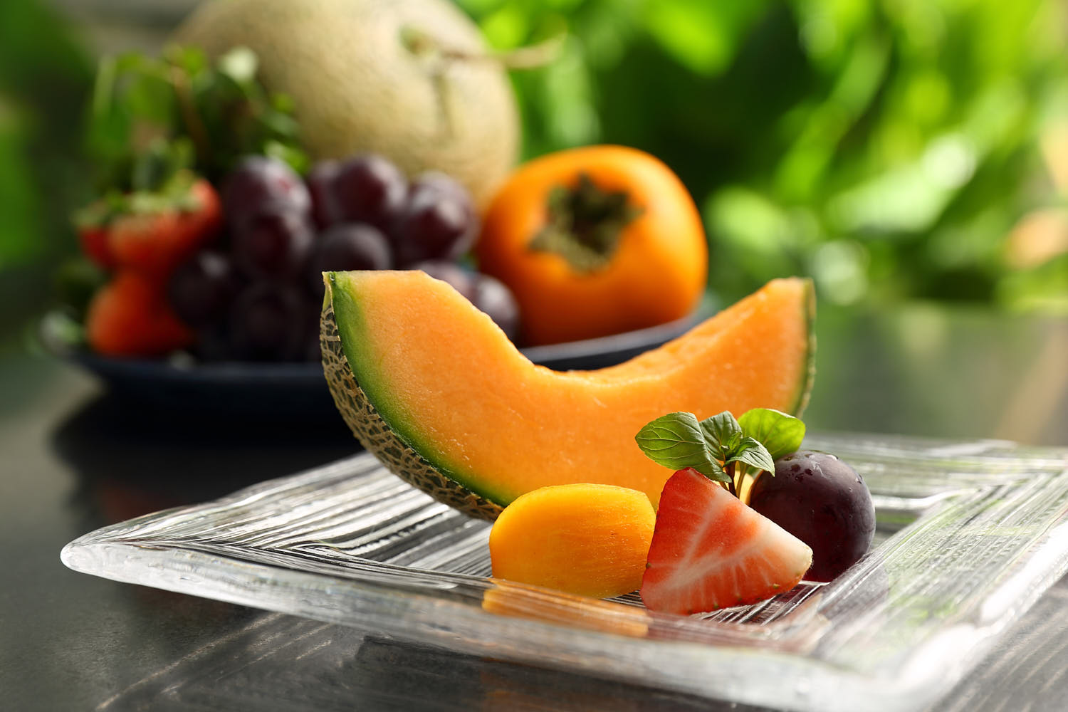 Japanese fruit platter.